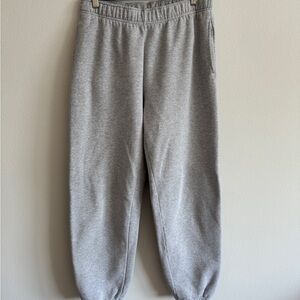 Aritzia TNA Cozy Fleece Light Gray Joggers